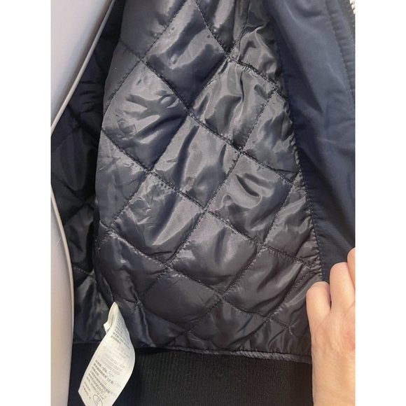 ABERCROMBIE & FITCH Varsity Bomber Jacket Coat Navy Blue Mens XS Quilted Lining - Picture 10 of 12